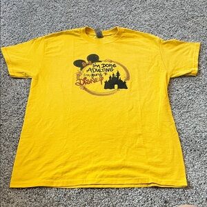 Disney Yellow Graphic Tee with Castle Design